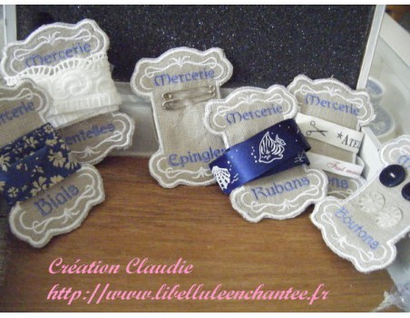 Motif de broderie pack  cartonnettes mercerie