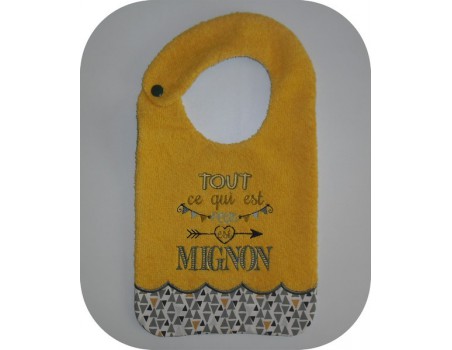 Motif de broderie machine  texte mignon