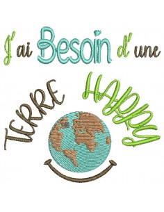 Motif de broderie machine terre happy