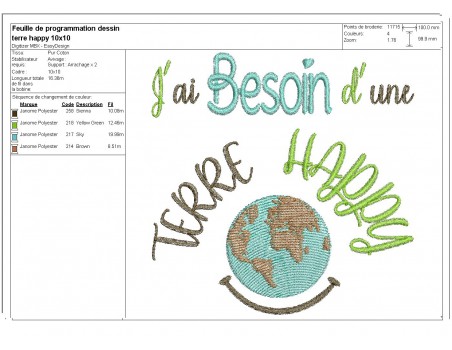 Instant download machine embroidery world map globe