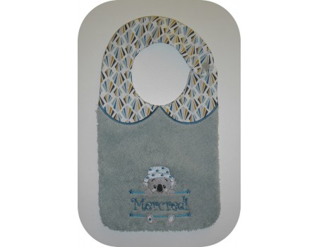 Motif de broderie machine koala  prénom garçon