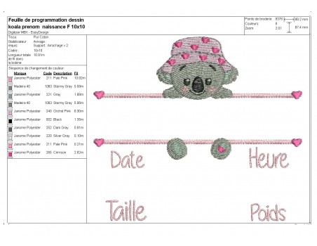 instant download machine embroidery design customizable birth journal girl dinosaurus