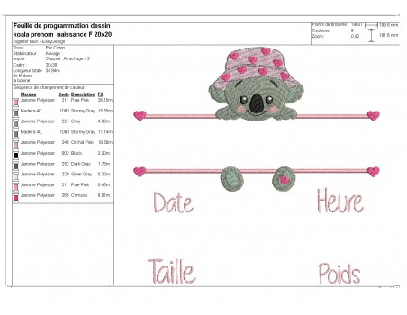 instant download machine embroidery design customizable birth journal girl dinosaurus