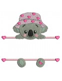 Motif de broderie machine  koala  prénom fille