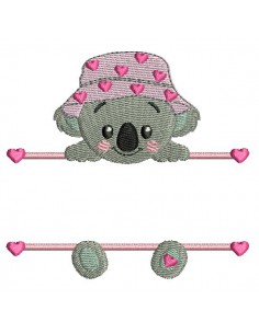 Motif de broderie machine  koala  prénom fille