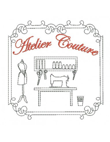 Motif de broderie machine atelier couture