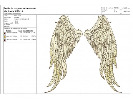 Instant download machine embroidery design angel wings