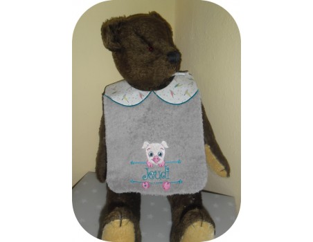 Instant downloads machine embroidery design machine  ITH  bib customizable koala boy