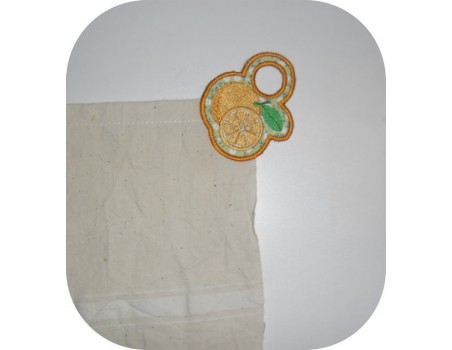 Instant download machine embroidery design  lemon Towel Topper