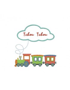 Motif de broderie train