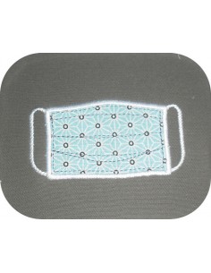Motif de broderie machine motif masque de protection en appliqué