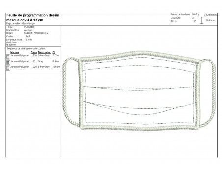 Instant download machine embroidery design protection's mask