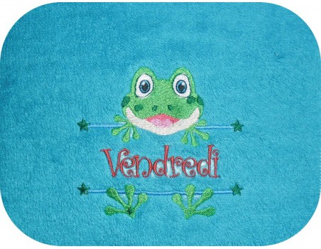 Motif de broderie machine grenouille prénom garçon