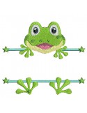 Motif de broderie machine grenouille prénom garçon