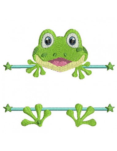 Motif de broderie machine grenouille prénom garçon