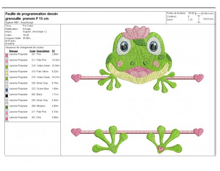 Instant download machine embroidery frog to customize for boy