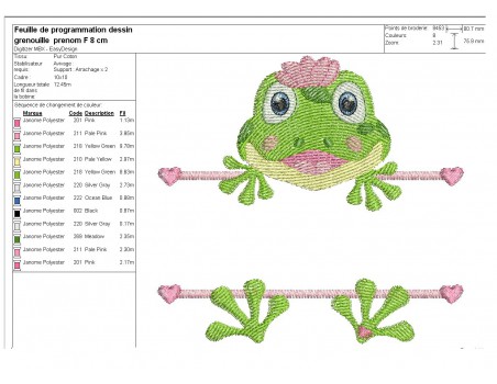 Instant download machine embroidery frog to customize for boy