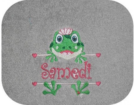 Instant download machine embroidery frog to customize for boy