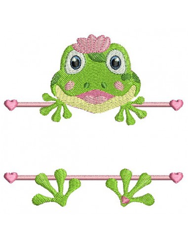 Motif de broderie machine grenouille prénom fille