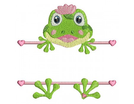 Motif de broderie machine grenouille prénom fille