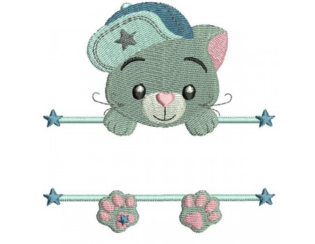 Instant download machine embroidery cat to customize for girl