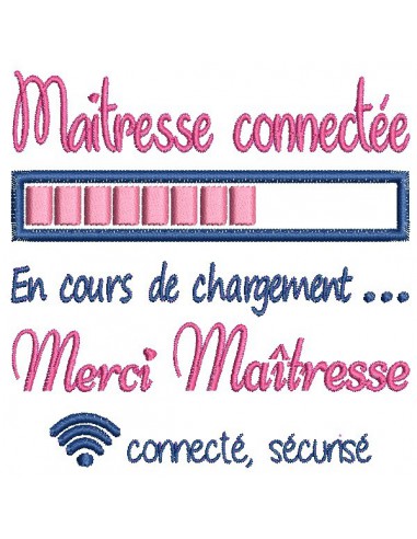 Motif de broderie machine  maîtresse connectée