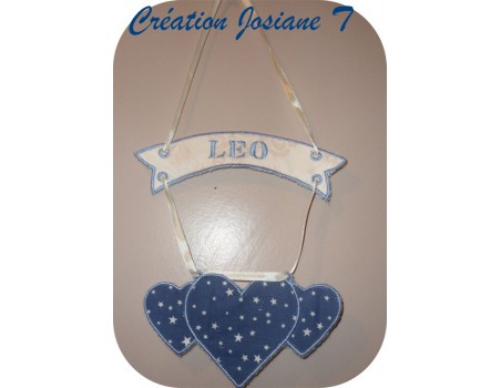 Motif de broderie plaque coeurs ITH