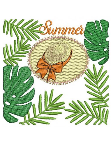 Motif de broderie machine  chapeau summer