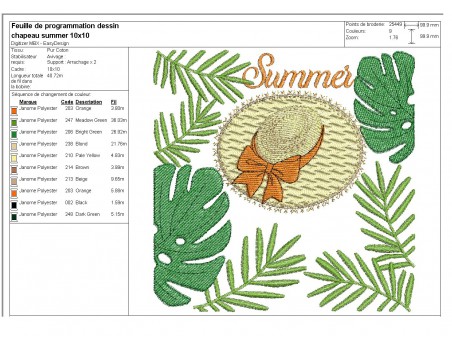 Instant download machine embroidery  watermelon hello summer