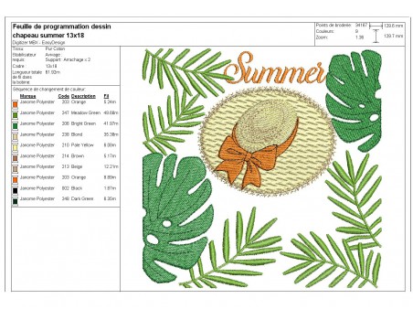 Instant download machine embroidery  watermelon hello summer