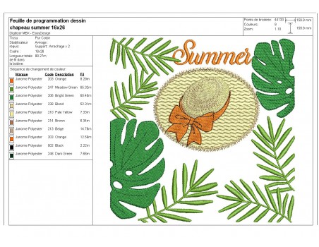 Instant download machine embroidery  watermelon hello summer