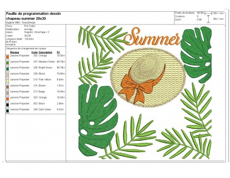Instant download machine embroidery  watermelon hello summer