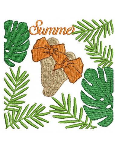 Motif de broderie machine claquettes summer