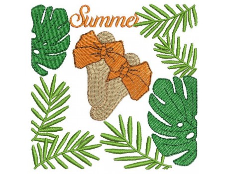 Motif de broderie machine claquettes summer