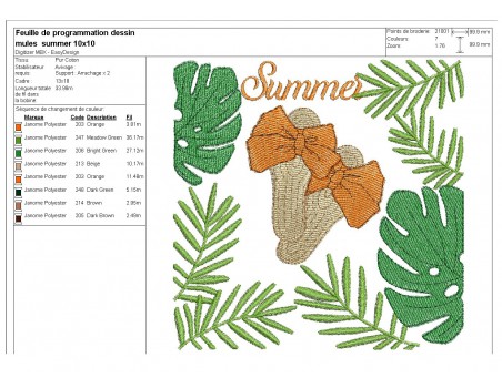 Instant download machine embroidery design  exotic leaf hat