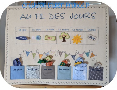 Motif de broderie machine pack calendrier évolutif  ITH