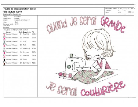 Instant download machine embroidery design  little girl doctor