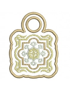 Motif de broderie machine accroche torchon carreau de ciment  ITH