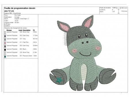 Instant download machine embroidery pig with star