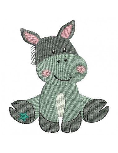 Instant download machine embroidery pig with star