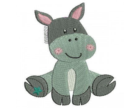 Instant download machine embroidery pig with star