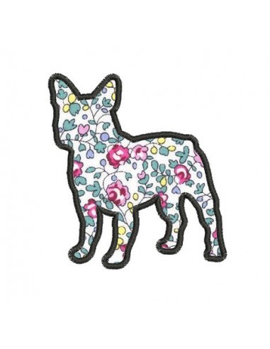 Motif de broderie chien bouledogue