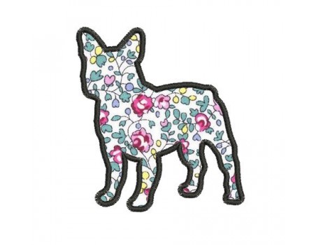 Motif de broderie chien bouledogue