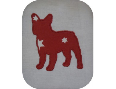 Motif de broderie chien bouledogue