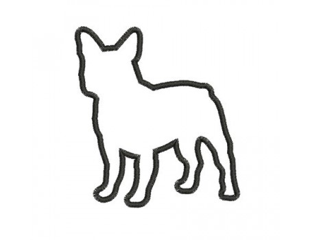 Motif de broderie chien bouledogue