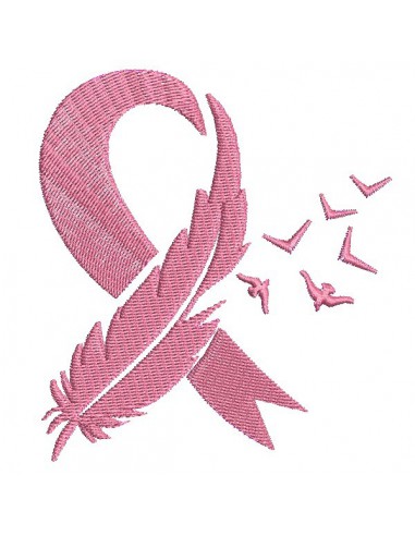 Instant download machine embroidery design text pink cancer ribbon