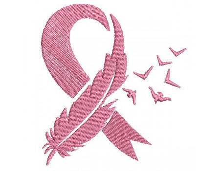 Instant download machine embroidery design text pink cancer ribbon