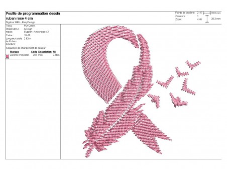 Instant download machine embroidery design text pink cancer ribbon