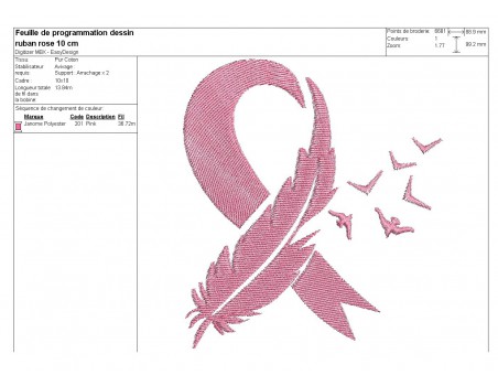 Instant download machine embroidery design text pink cancer ribbon