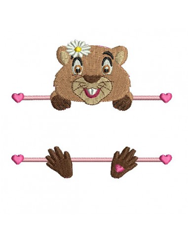 Instant download machine embroidery marmot to customize